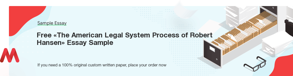 Custom «The American Legal System Process of Robert Hansen» Essay Paper
